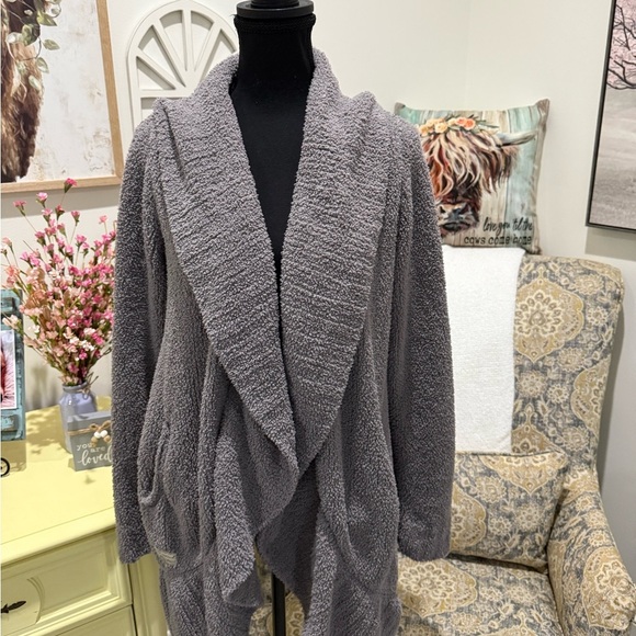 Simply Southern Sweaters - Simply Southern Gray Cardigan Sweater Waterfall Front